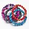 Natural Striped Agate/Banded Agate Beaded Stretch Bracelets, Round, Mixed Color, 2-1/8 inch(55mm)