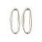 Non-Tarnish 304 Stainless Steel Linking Rings, Irregular Oval, Stainless Steel Color, 22x18x2mm, Inner Diameter: 18x3.5mm