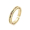 Brass Micro Pave Cubic Zirconia Cuff Rings, Open Rings for Women, Long-Lasting Plated, Golden, 3mm