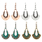 ANATTASOUL 4 Pairs 4 Colors Hollow Teardrop Alloy Dangle Earrings with Brass Pins for Women, Mixed Color, 55.5x28mm, 1 Pair/color