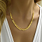 Fashionable Vintage Brass Flat Round Tassel Women's Necklace, Real 18K Gold Plated, 17.72 inch(45cm)