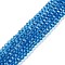 Faceted Rondelle Transparent Glass Beads Strands, Steel Blue, 4x3mm, Hole: 1mm, about 113~115pcs/strand, 41~42cm