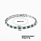 Brass Rhinestone Cup Chains Bracelet for Elegant Women with Subtle Luxury Feel, Emerald, Platinum, 6-3/4 inch(17cm)