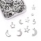 Tarnish Resistant 200Pcs 10 Style 304 Stainless Steel Charms, Moon & Star, Stainless Steel Color, 20pcs/style