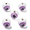 Printed Schima Wood European Beads, Round Eyeball, Medium Orchid, 18.5x18mm, Hole: 4.5mm