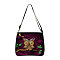 Owl Printed Polyester Shoulder Bags, for Women Bags, Rectangle, Dark Red, 28.5x24x7.5cm