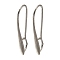 Brass Earring Hooks, Cadmium Free & Lead Free, Platinum, 27x12x2.5mm, Hole: 3.5x5mm, Pin: 0.8mm