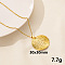 Vintage Stainless Steel Geometric Flat Round Pendant Necklace for Women