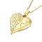 Heart with Wing 304 Stainless Steel Pendant Necklaces, Cable Chain Necklaces for Women, Real 18K Gold Plated, 15.75 inch(40cm), pendant: 26x21mm