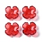 Baking Paint Glass Bead Caps, 4-Petal Flower, Red, 12x12x4.5mm, Hole: 1.4mm