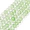 Crack Glass Beads Strands, Faceted, Round, Light Green, 6x5~5.5mm, Hole: 1mm, about 83pcs/strand, 16.50''(41.9cm)