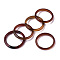 Natural White Chalcedony Linking Rings, Dyed, Ring, Saddle Brown, 22~24x2~3mm, Inner Diameter: 17~18mm