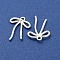 Rack Plating Alloy Pendants, Bowknot Charms, Silver, 19x13x2mm, Hole: 1.4mm