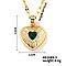 Brass Luxury Cubic Zirconia Heart Pendant Necklaces, Golden, Green, 15.75 inch(40cm)