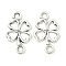 Tibetan Style Alloy Shamrock Connector Charms, Clover Outline Links, Lead Free & Cadmium Free, Antique Silver, 15.5x30x1.5mm, Hole: 2.5mm