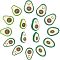 CHGCRAFT 56Pcs 4 Style Resin Cabochons Accessories, Imitation Fruit, Avocado, Green, 14pcs/style