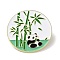 Panda with Bamboo Enamel Pins, Golden Zinc Alloy Cartoon Badge for Backpack Clothes, Green, 35x1.5mm