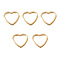 Brass Linking Rings, Heart, Real 14K Gold Plated, 10x9.5x0.9mm, Inner Diameter: 7.5x8mm