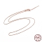 925 Sterling Silver Wheat Chains Necklace for Women, Rose Gold, 17.72 inch(45cm)