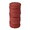 Cotton Macrame Cord, Round Macrame Rope for Wall Hangers, Boho Decorations, DIY Macrame Craft, Indian Red, 3mm, about 54.68 Yards(50m)/Roll