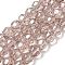 Electroplate Glass Beads Strands, Faceted, Round, Pink, 8.5mm, Hole: 1.2mm, about 69~71pcs/strand, 21.26''~21.97''(54~55.8cm)