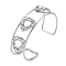 Non-Tarnish 304 Stainless Steel Wide Textured Open Cuff Bangles, Triangle, 2-1/2~2-3/4 inch(6.5~7cm)x1-7/8 inch(4.7cm)