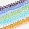 Faceted Bicone Transparent Glass Bead Strands, Mixed Color, 5x3mm, Hole: 1mm, about 99pcs/strand, 11.8 inch