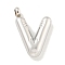 Non-Tarnish 304 Stainless Steel Pendants, Letter Charm, Stainless Steel Color, Letter V, 25.5x16.5x5.5mm, Hole: 3mm