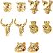 Nbeads 10Pcs 5 Style Brass Micro Pave Cubic Zirconia Beads, Mixed Shapes, Golden, 2pcs/style