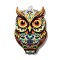 Acrylic Pendants, Owl, Gold, 42x27.5x2mm, Hole: 1.5mm