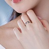 Jesus Fish Rhodium Plated 925 Sterling Silver Enamel Twist Finger Rings for Women RJEW-Q816-01P-2