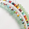 Faceted Glass & Natural Green Aventurine Stretch Beaded Bracelets Sets BJEW-TA00202-02-5