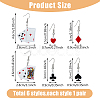 FIBLOOM 3 Set 3 Styles Playing Card Theme Resin Dangle Earrings with Alloy Pins EJEW-FI0003-01-2