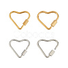 Unicraftale 4Pcs 4 Styles 304 Stainless Steel Screw Carabiner Lock Charms STAS-UN0052-23-1