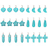 ARRICRAFT 24Pcs 6 Styles Synthetic Turquoise Pendants Sets G-AR0005-22-1
