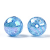 AB Color Transparent Crackle Round Acrylic Beads CACR-S006-04A-2