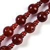 Natural Carnelian 3-Hole Guru Beads Strands G-H064-E08-03A-1