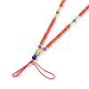 Adjustable Natural Carnelian Beaded Necklace Making MAK-G012-01-3