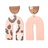 Resin & Walnut Wood Arch Dangle Earrings EJEW-JE04876-4