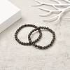 Natural Serpentine & Synthetic Non-magnetic Hematite Beads Energy Stretch Bracelets Set BJEW-JB07142-05-8