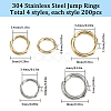 SUNNYCLUE 800Pcs 4 Styles 304 Stainless Steel Jump Rings STAS-SC0006-08-2
