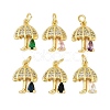 Rack Plating Brass Micro Pave Cubic Zirconia Pendants KK-R166-02G-07-1