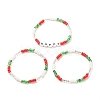 3Pcs 3 Style Glass Seed Stretch Bracelets Set with Word Happy Acrylic Beads for Women BJEW-JB08202-4
