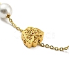 Real 18K Gold Plated Brass & Plastic Imitation Pearl Beaded Bracelet BJEW-D030-04B-G-2