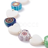 Colorful Heart Flower Beaded Bracelet for Girl Women BJEW-TA00030-4