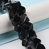 Natural Black Agate Star Cut Round Beads Strands G-M418-C14-01-2