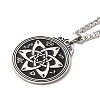 Witch Knot 304 Stainless Steel Enamel Pendant Necklaces NJEW-D066-03P-2
