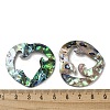 Natural Paua Shell Pendants Geometric Charms SSHEL-N038-01B-3