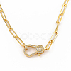 Brass Micro Pave Clear Cubic Zirconia Pendant Necklaces NJEW-JN02942-2