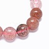Natural Strawberry Quartz Gemstone Beads Strands G-F632-28-2